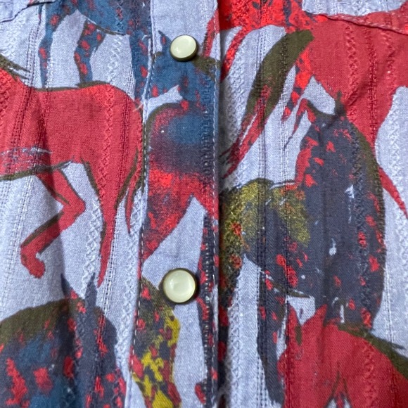 Sundance Womens Sz Med Equestrian Violet Joy Button Up Shirt Western Horse - Picture 8 of 8